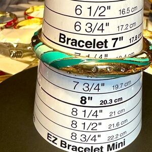 Gold and Turquoise Bangle Bracelet